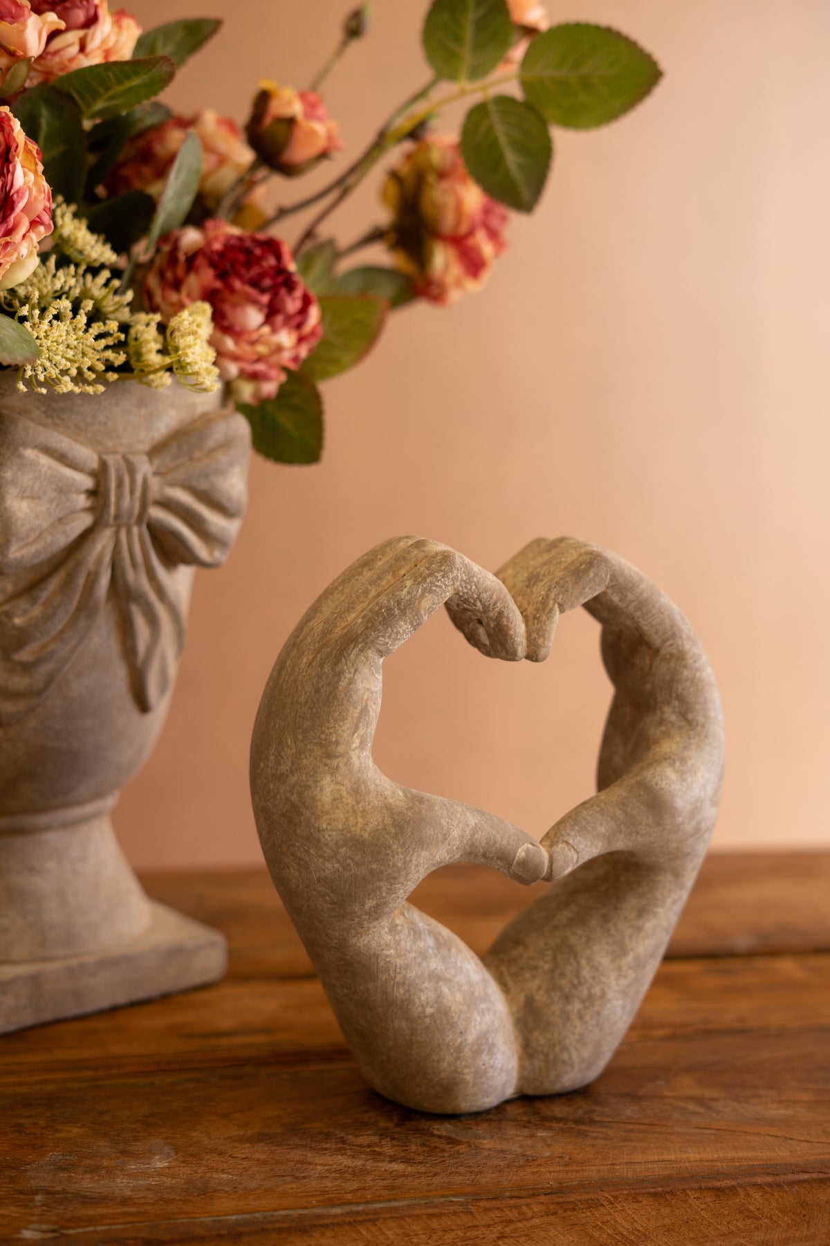 Faux Concrete Heart Hands