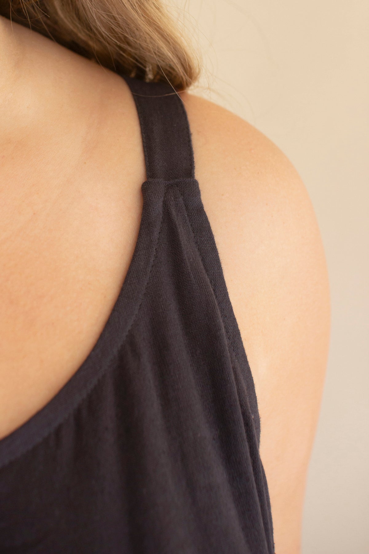 Adjustable Strap Flowy Jumper with Button Detail - Midnight