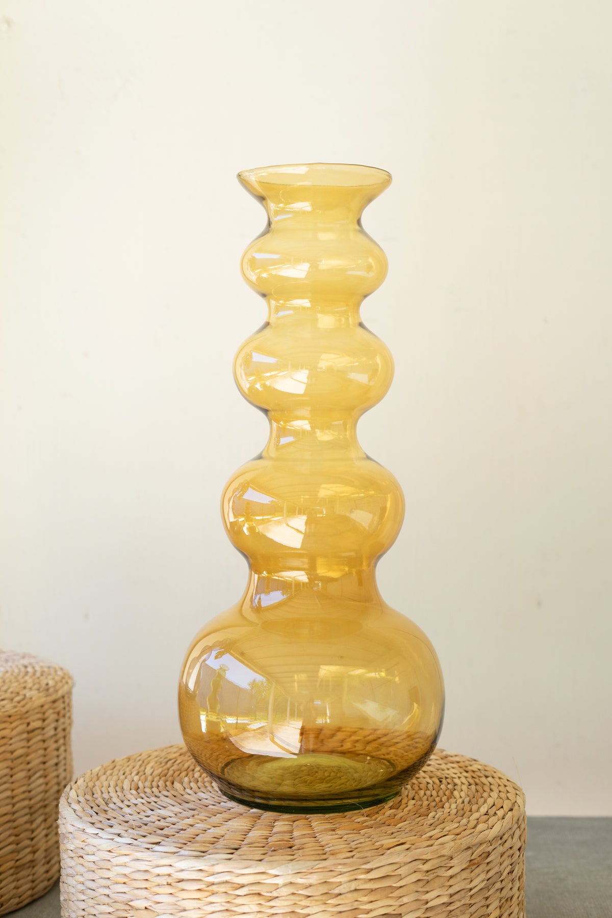 Glass Bubble Vase - Amber