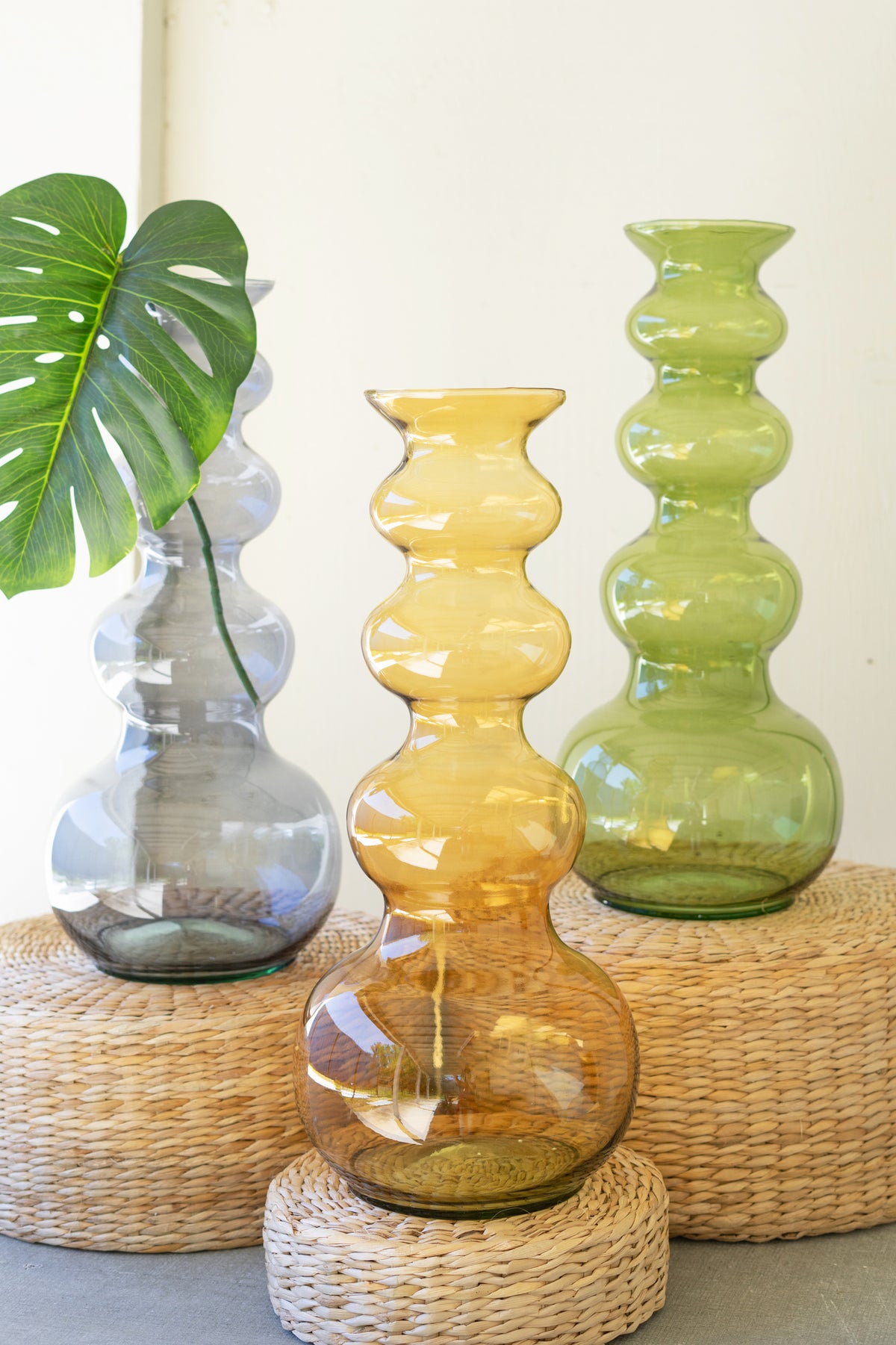 Glass Bubble Vase - Blue