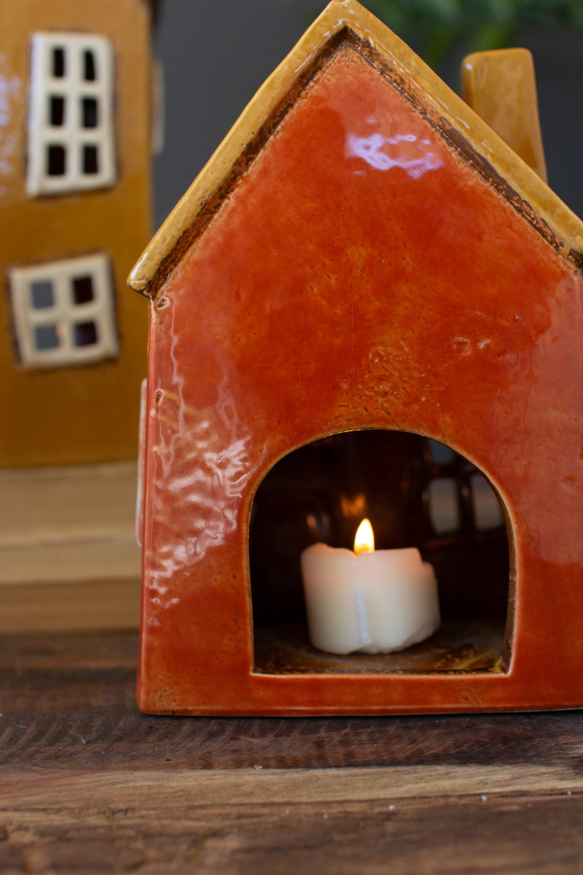 Set of Three Ceramic Houses