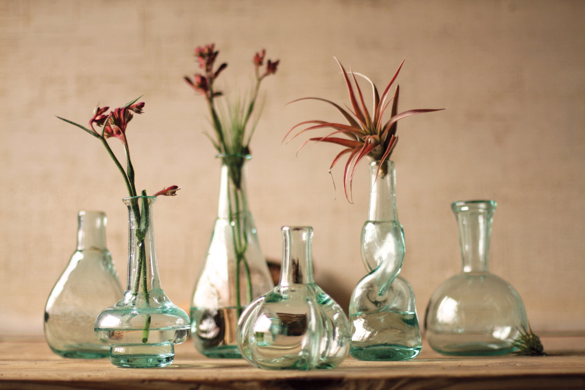Set of Six Bottle Bud Vases