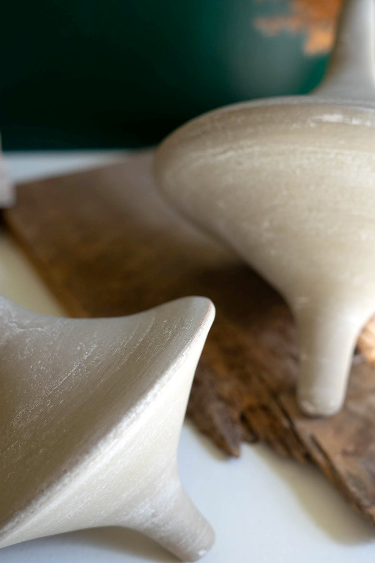 Set of Two Grey-Wash Clay Tops
