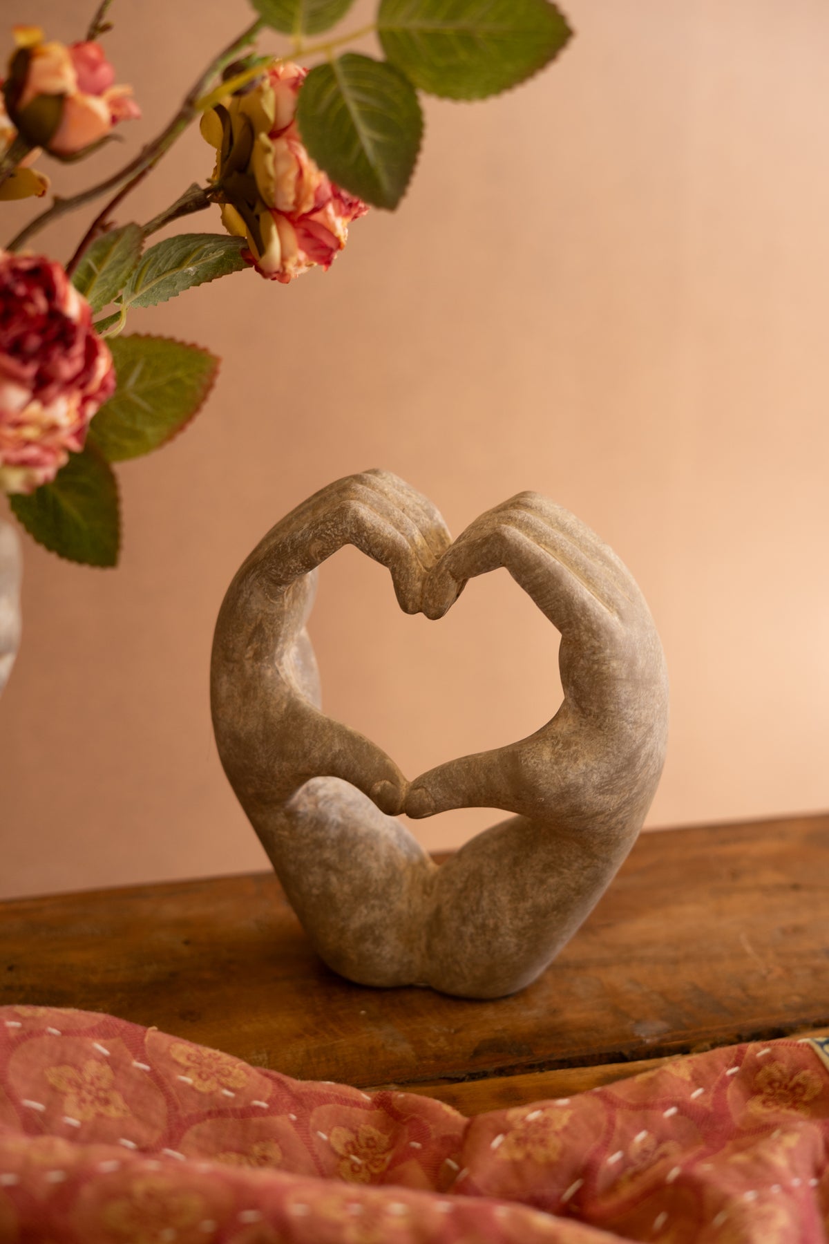Faux Concrete Heart Hands