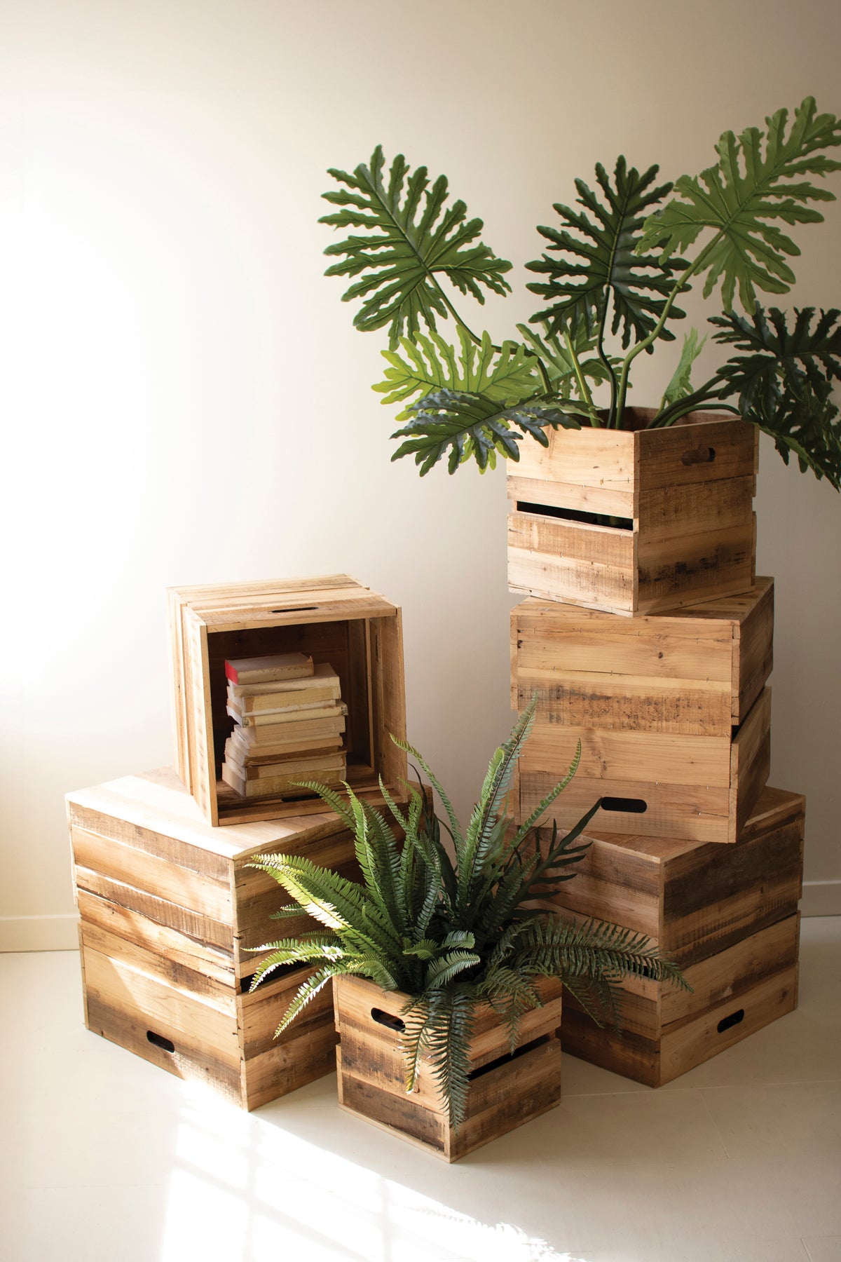 Set of Six Recyled Pine Display Cubes