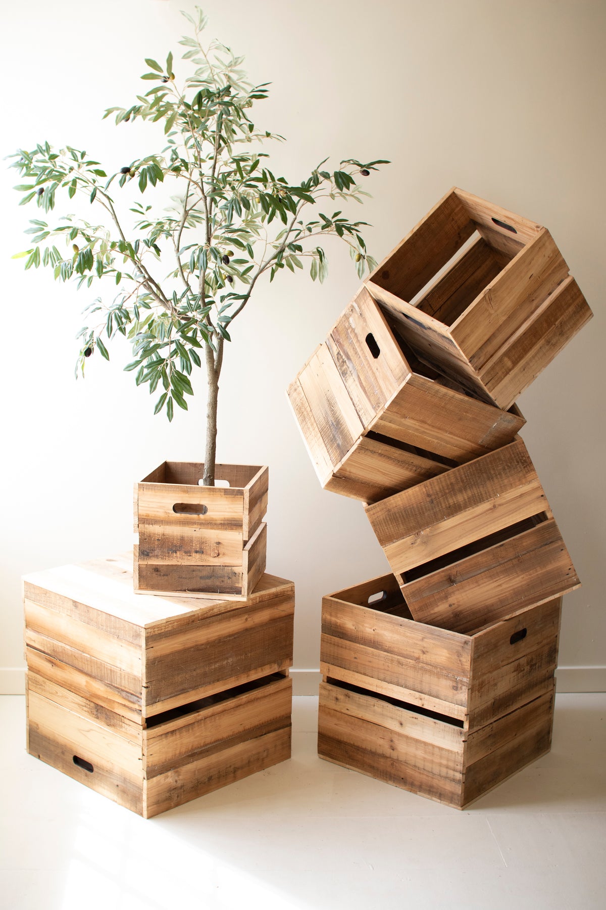 Set of Six Recyled Pine Display Cubes