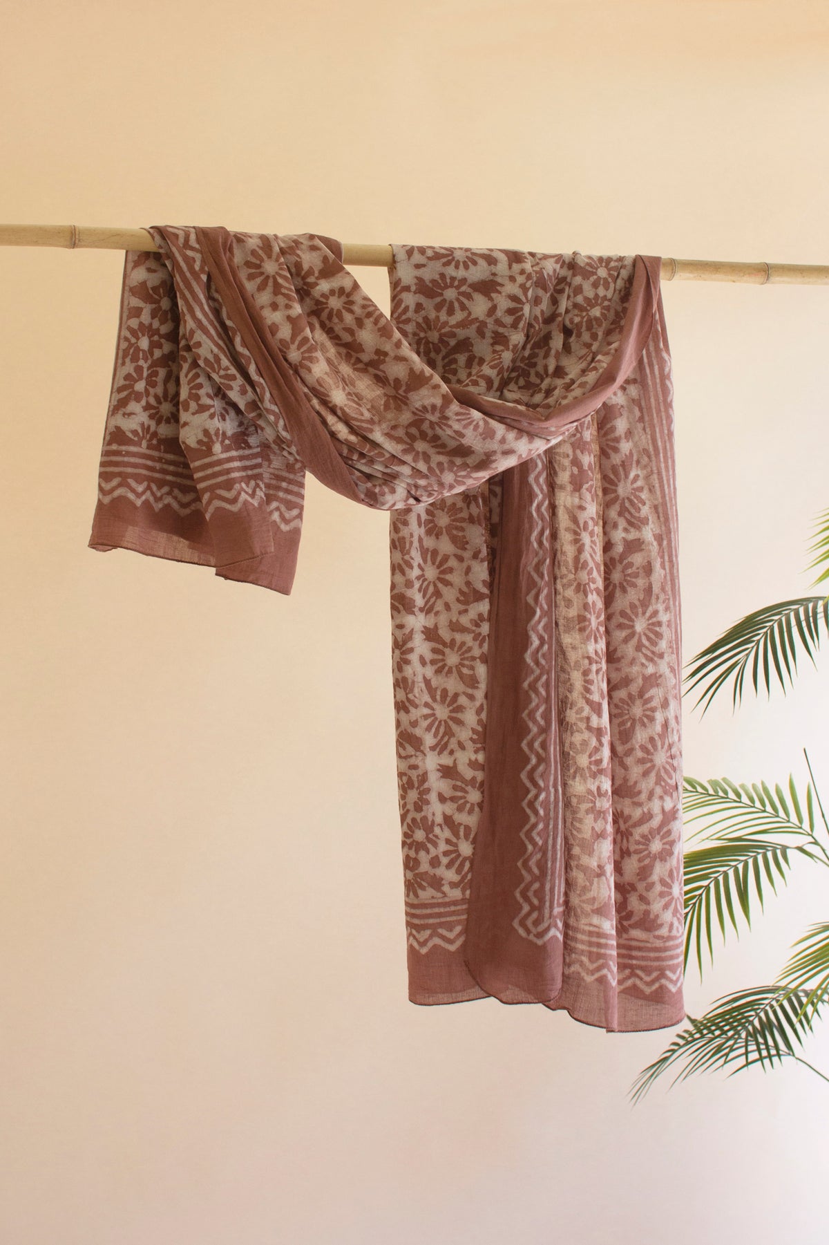 Set of Four Mudblock-Printed Scarves - One Each Color