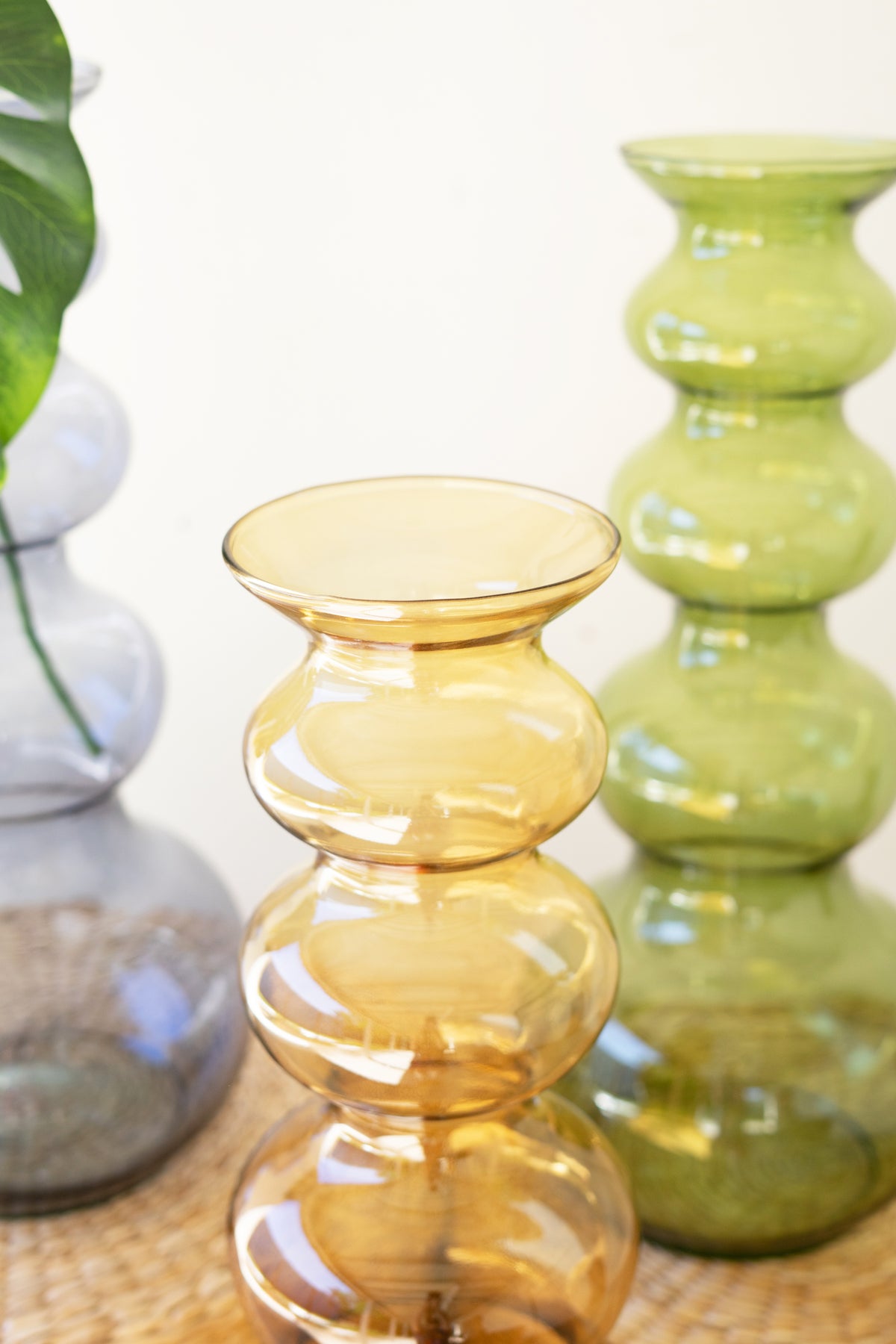 Glass Bubble Vase - Amber