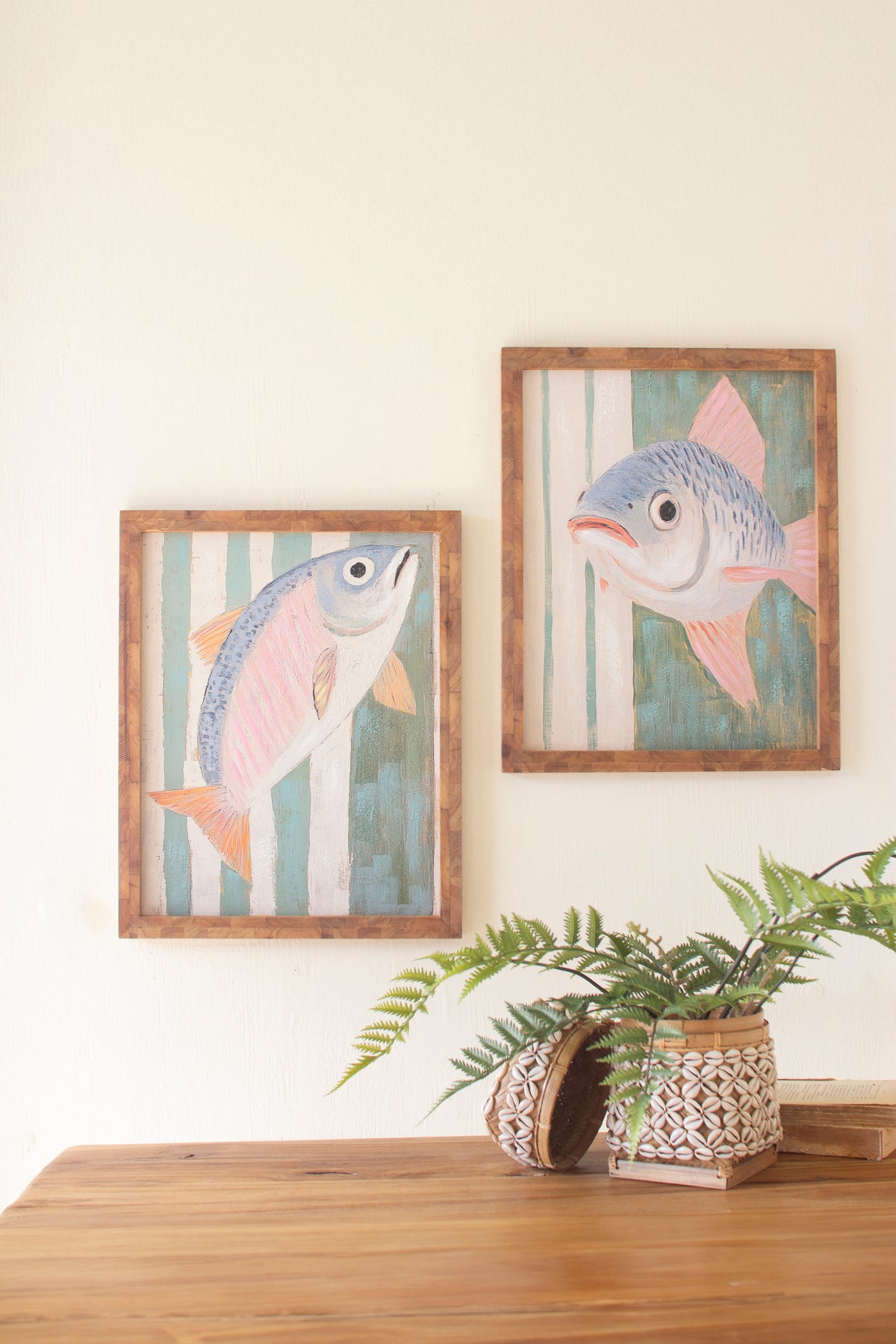 Set of Two Framed Fish Paintings