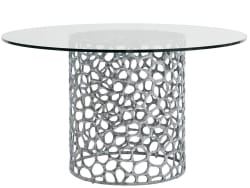 Oasis - Coral Dining Table - White - Pearl Silver