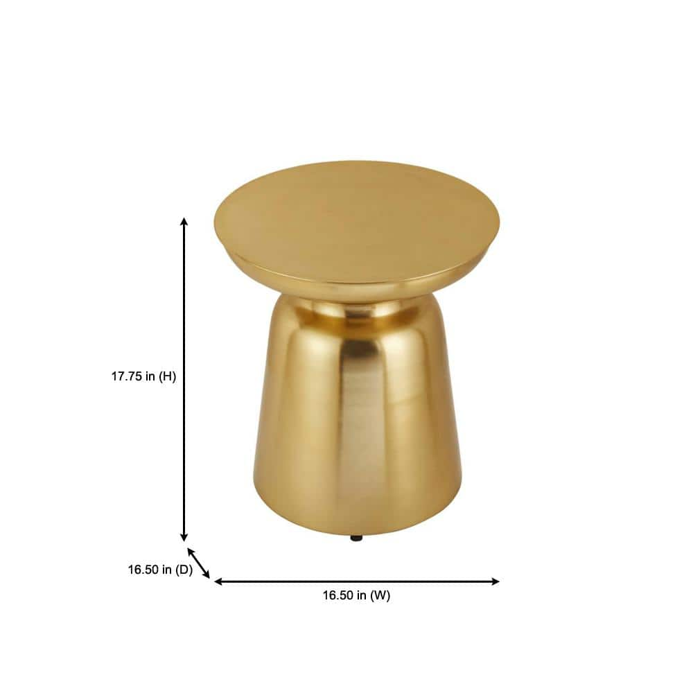 Stunning Gold Metal Accent Table (16.5 In. W X 17.75 In. H)